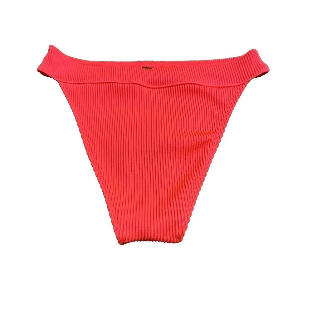 Hollister‎ Women's High Leg Cheeky Swimwear Bikini Bottom Lined Ribbed Size M